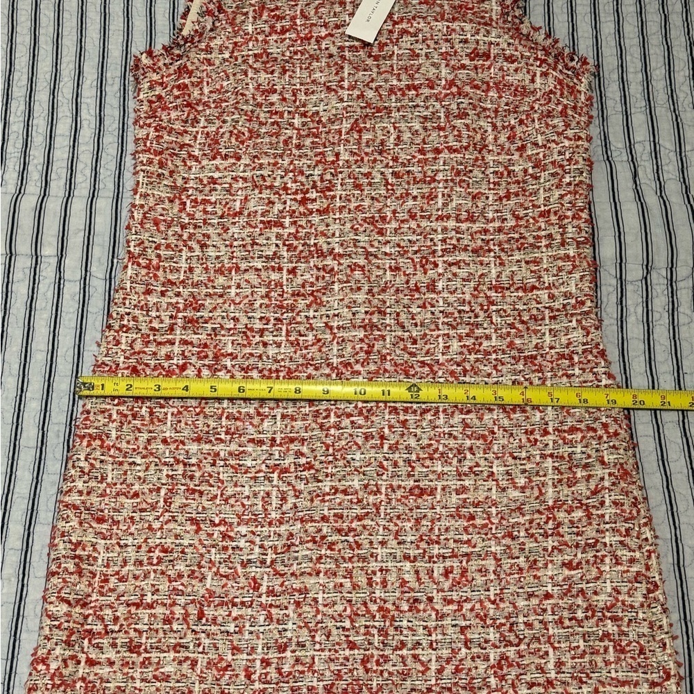 NWT Ann Taylor Textured Tweed Fringe Shift Dress size 6 - Picture 9 of 16